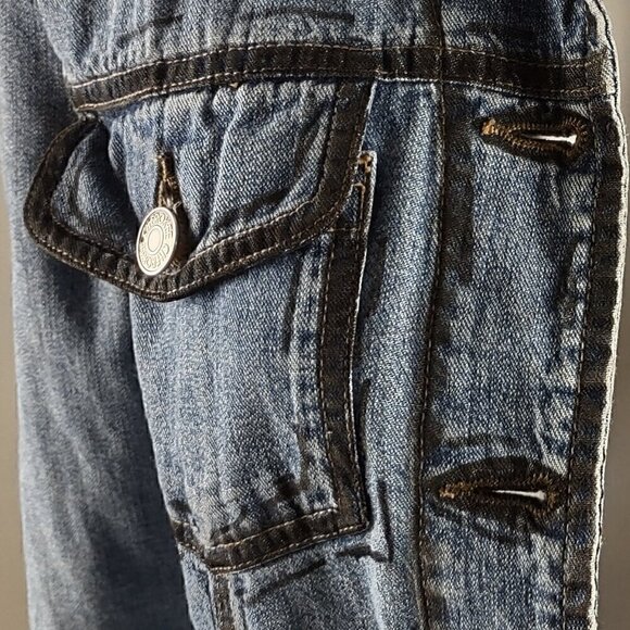 Cherokee Women's Customized Multi Button 100% Cotton Blue Jean Jacket Size S - Picture 3 of 14
